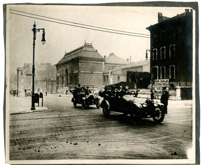 Automobile Traffic on Locust Between Eighteenth and Nineteenth Streets by William G. Swekosky
